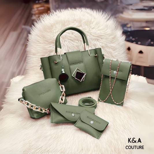 Charles & Keith 5-Piece Shoulder Bag Set K&A Couture | CK-005 | Elegant Bag